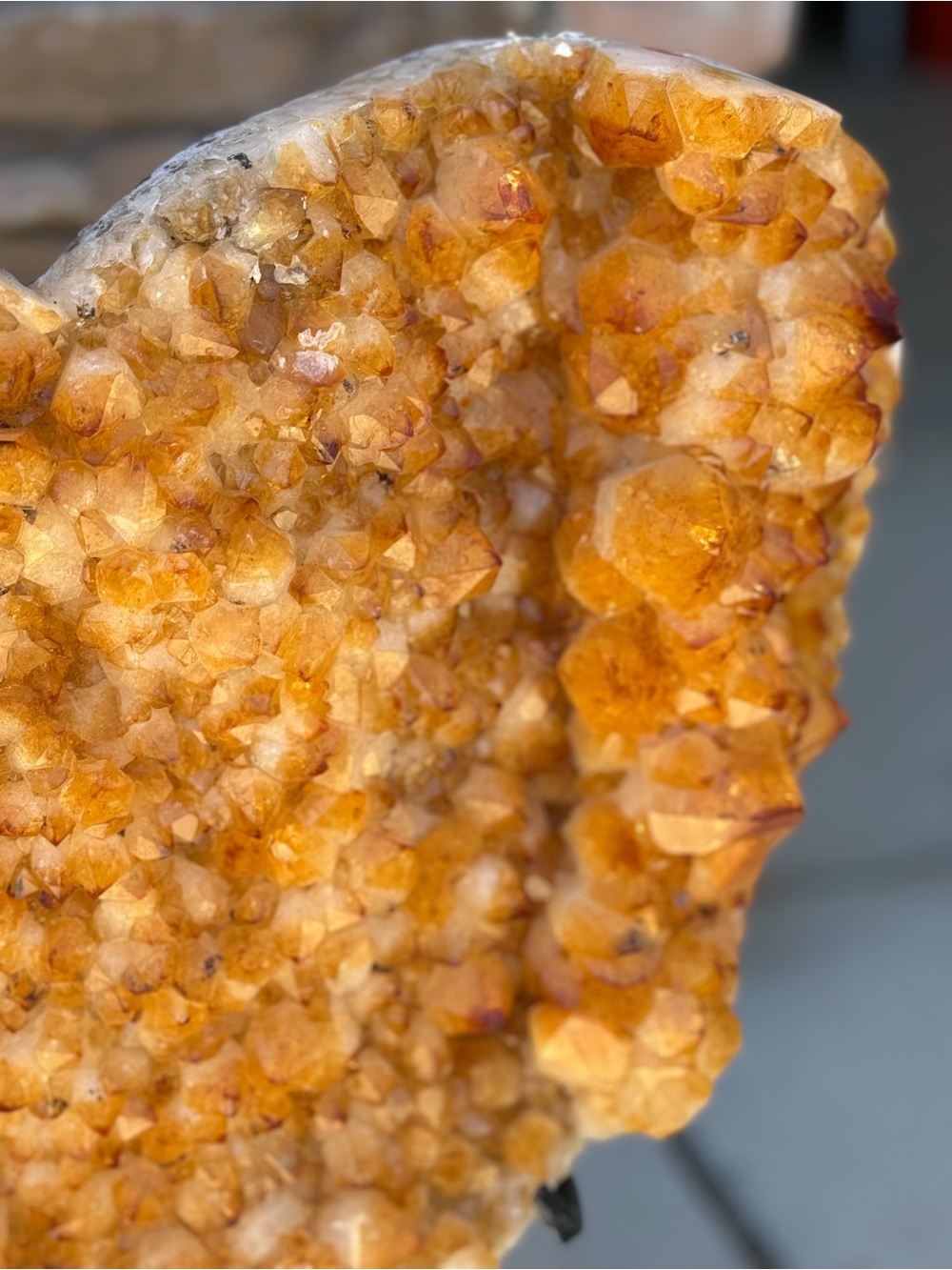 Large Golden Citrine Druzy Heart on Stand — 18” x 16” - Picture 4 of 11